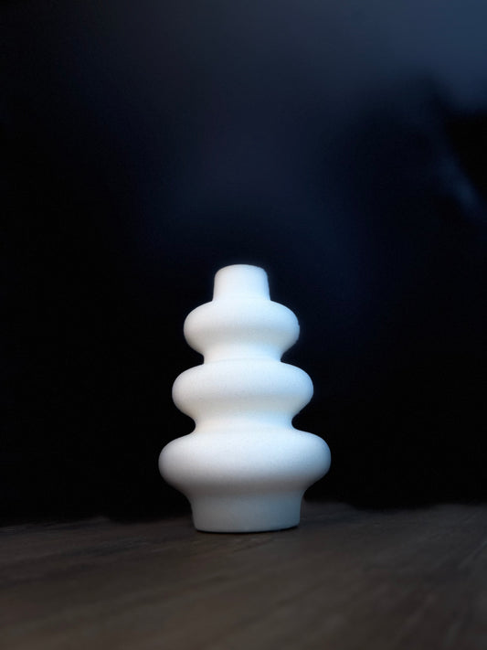 Keramikvase „Elegancé“ – Beige Deko Vase 21 cm | Minimalistische Trockenblumen Vase